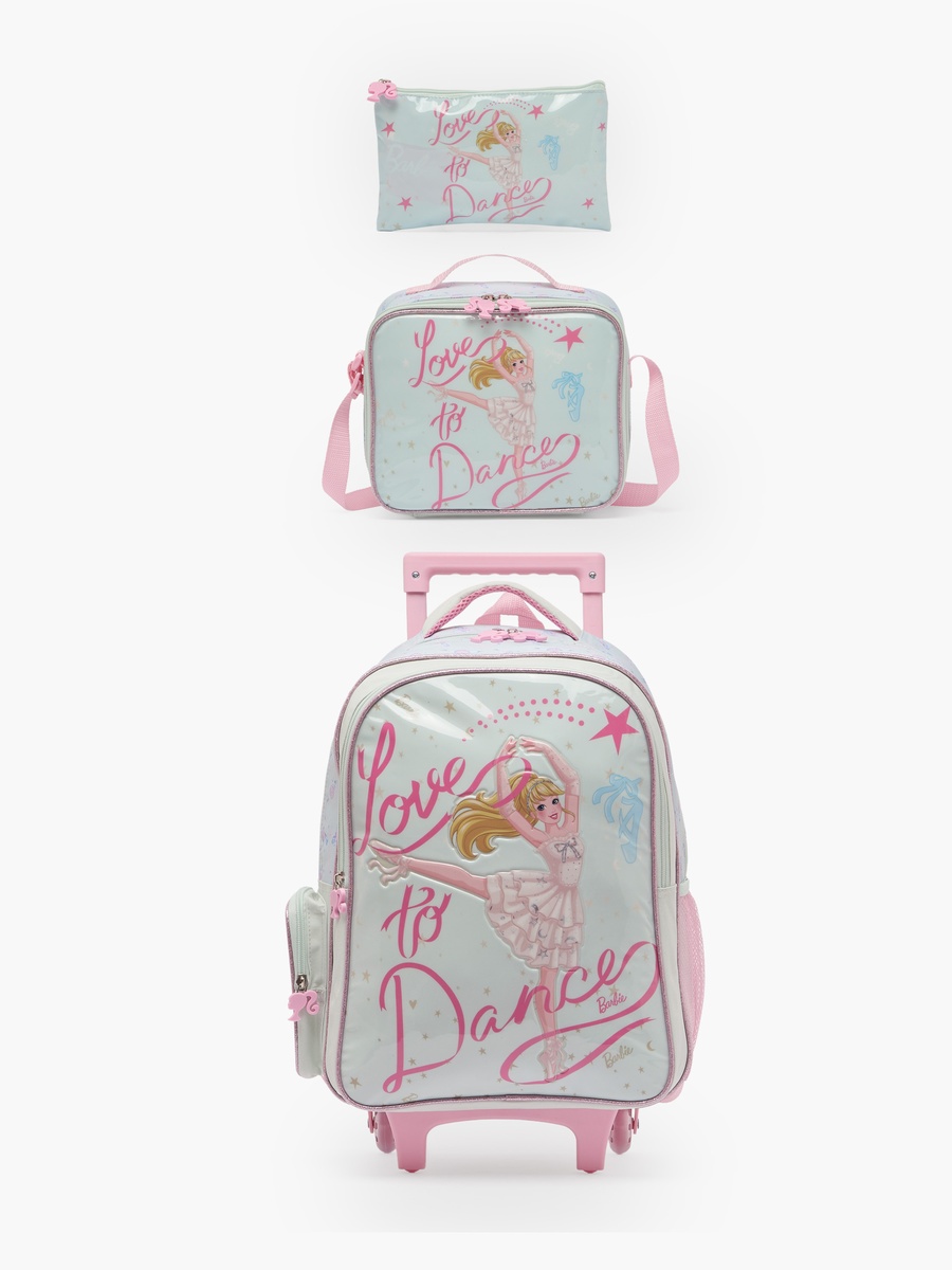 Barbie 3-Piece School Trolley Bag Set with Lunch Bag - 16 inches