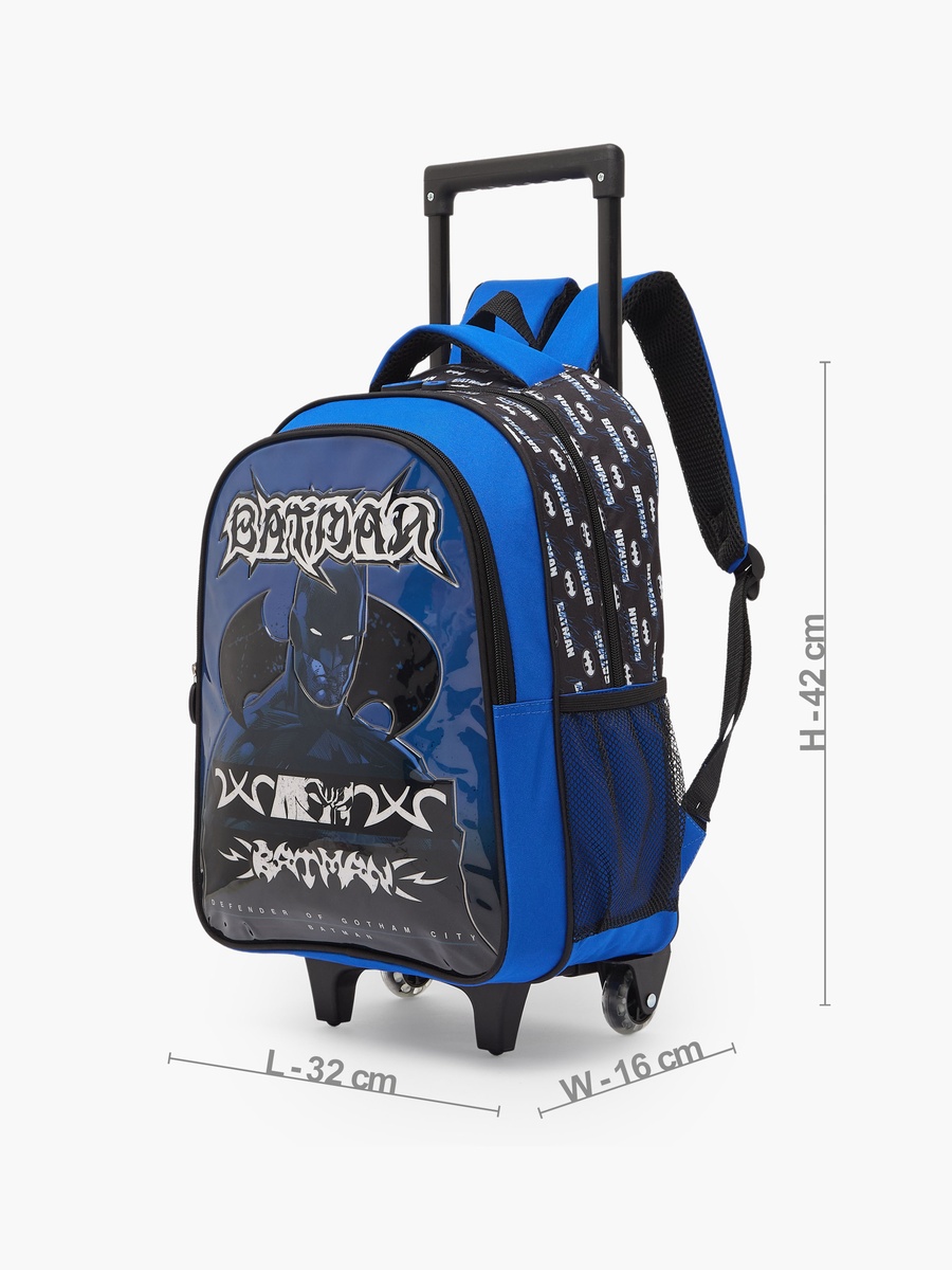 Batman 3-Piece School Trolley Bag Set with Lunch Bag and Pencil Case - 16 inches