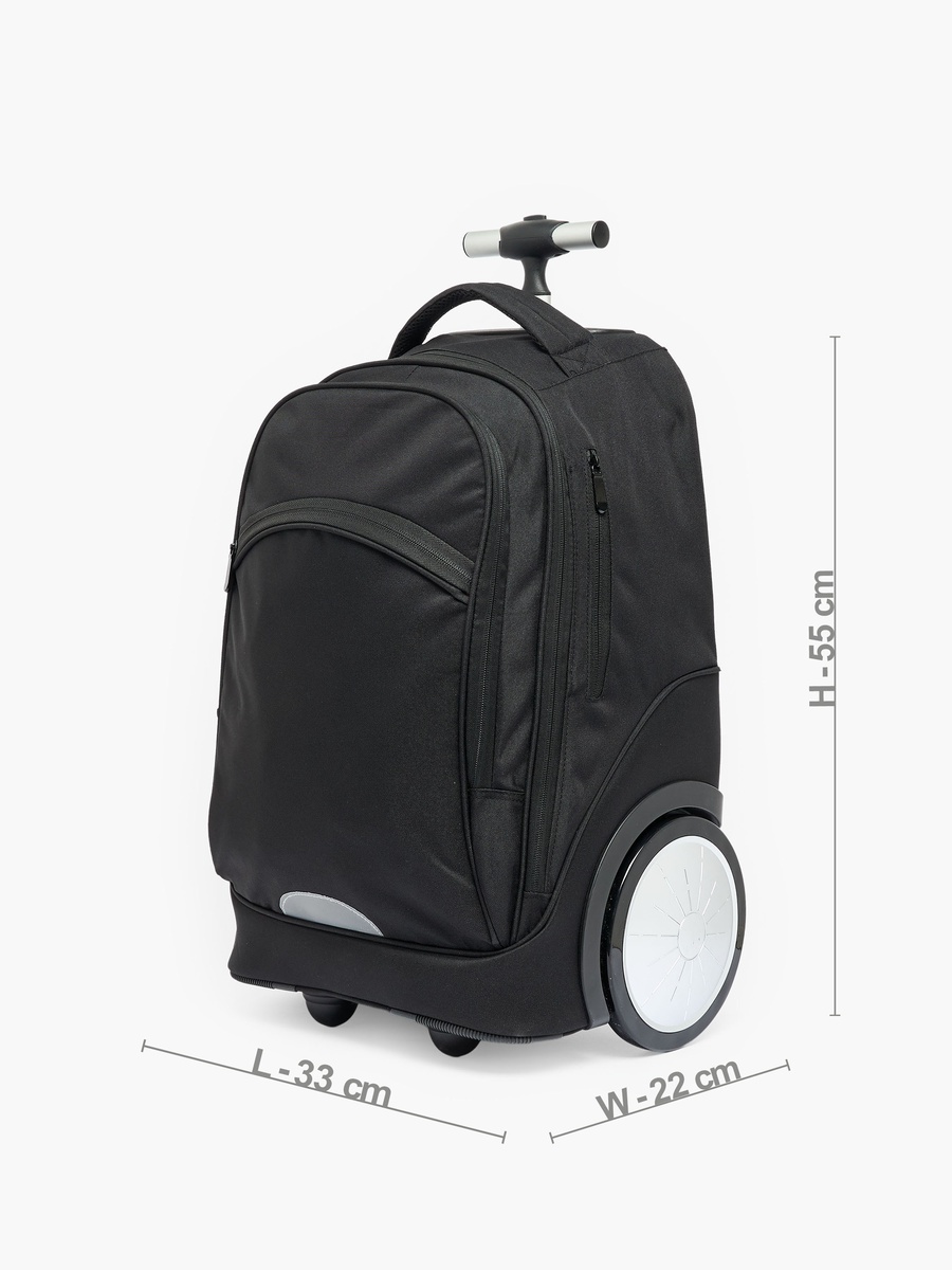 Solid 3-Piece School Trolley Bag Set with Lunch Bag - 18 inches