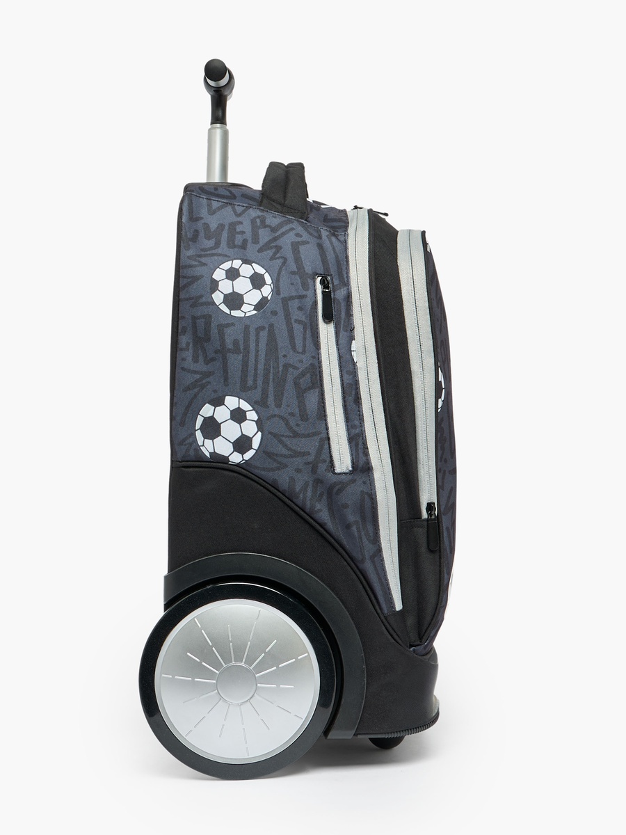 Football 3-Piece School Trolley Bag Set with Lunch Bag - 18 inches