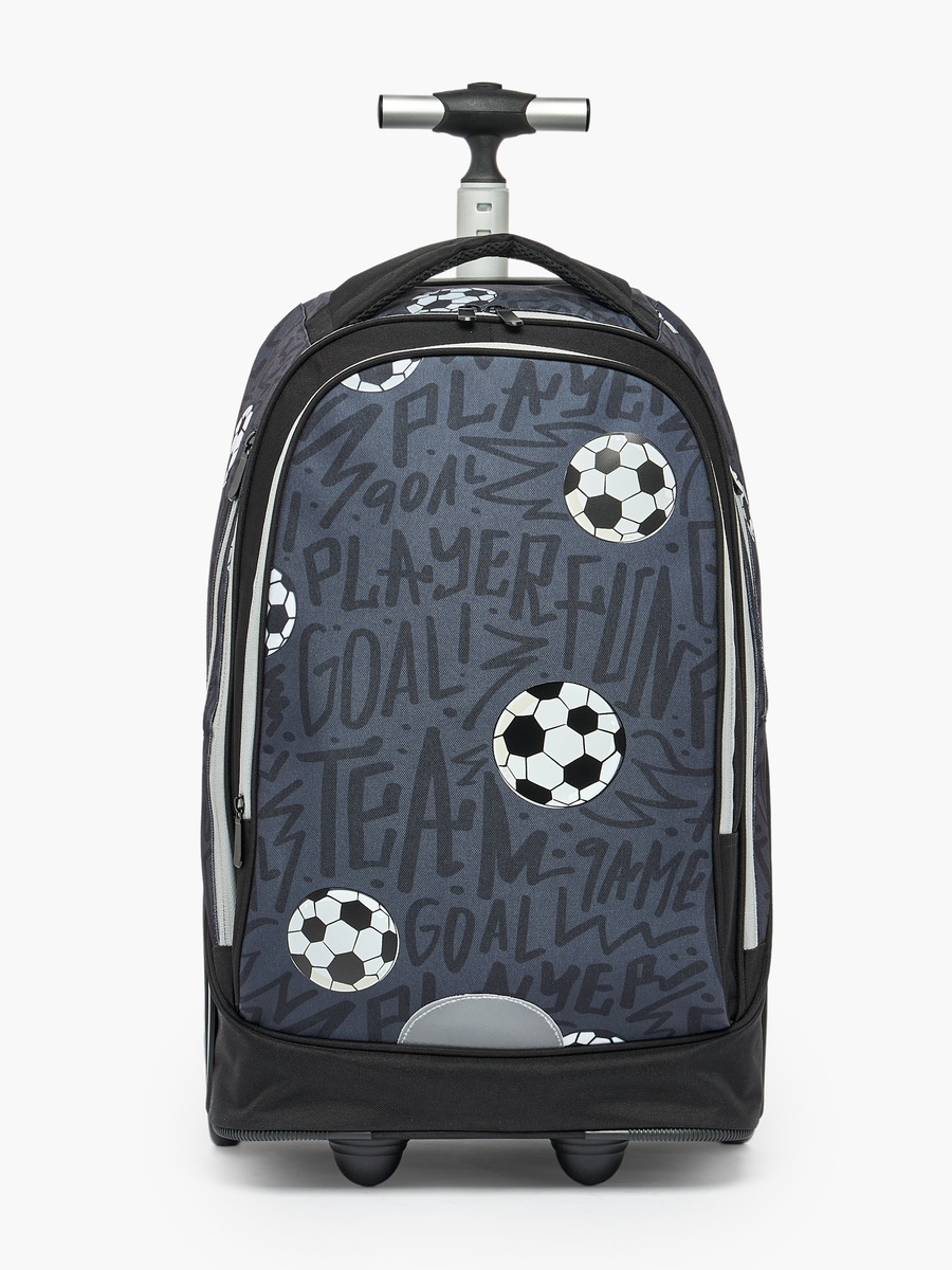 Football 3-Piece School Trolley Bag Set with Lunch Bag - 18 inches