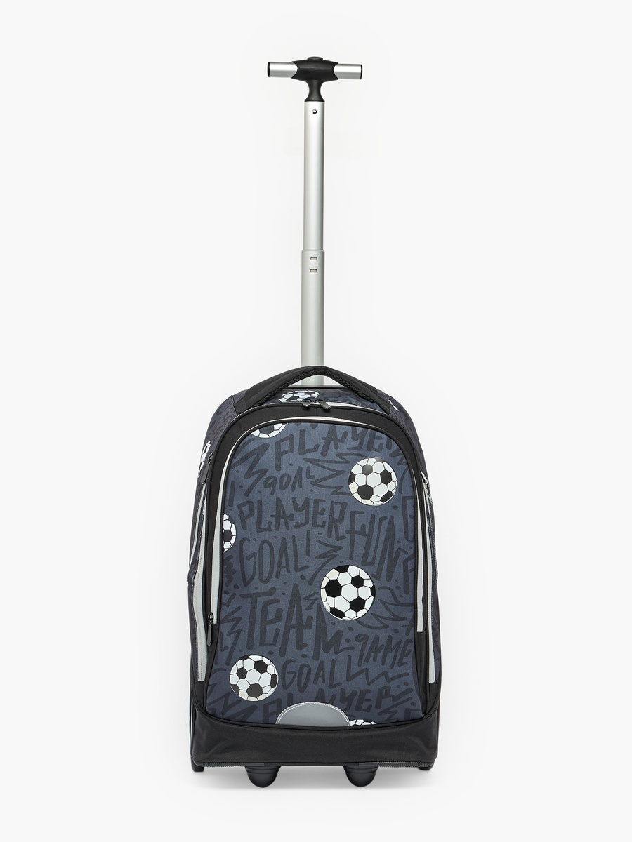 Football 3-Piece School Trolley Bag Set with Lunch Bag - 18 inches
