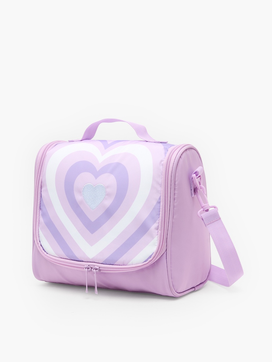 Heart Print 3-Piece School Trolley Bag Set with Lunch Bag - 18 inches