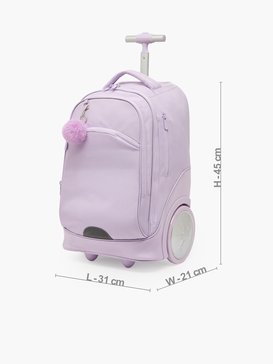 Solid 3-Piece School Trolley Bag Set with Lunch Bag - 18 inches
