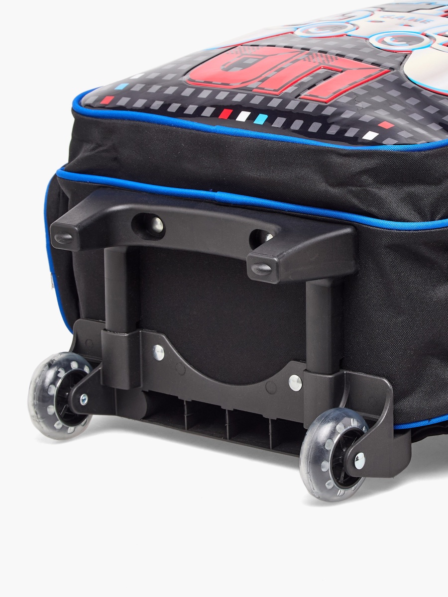 Game Print 5-Piece School Trolley Bag Set with Lunch Bag - 16 inches