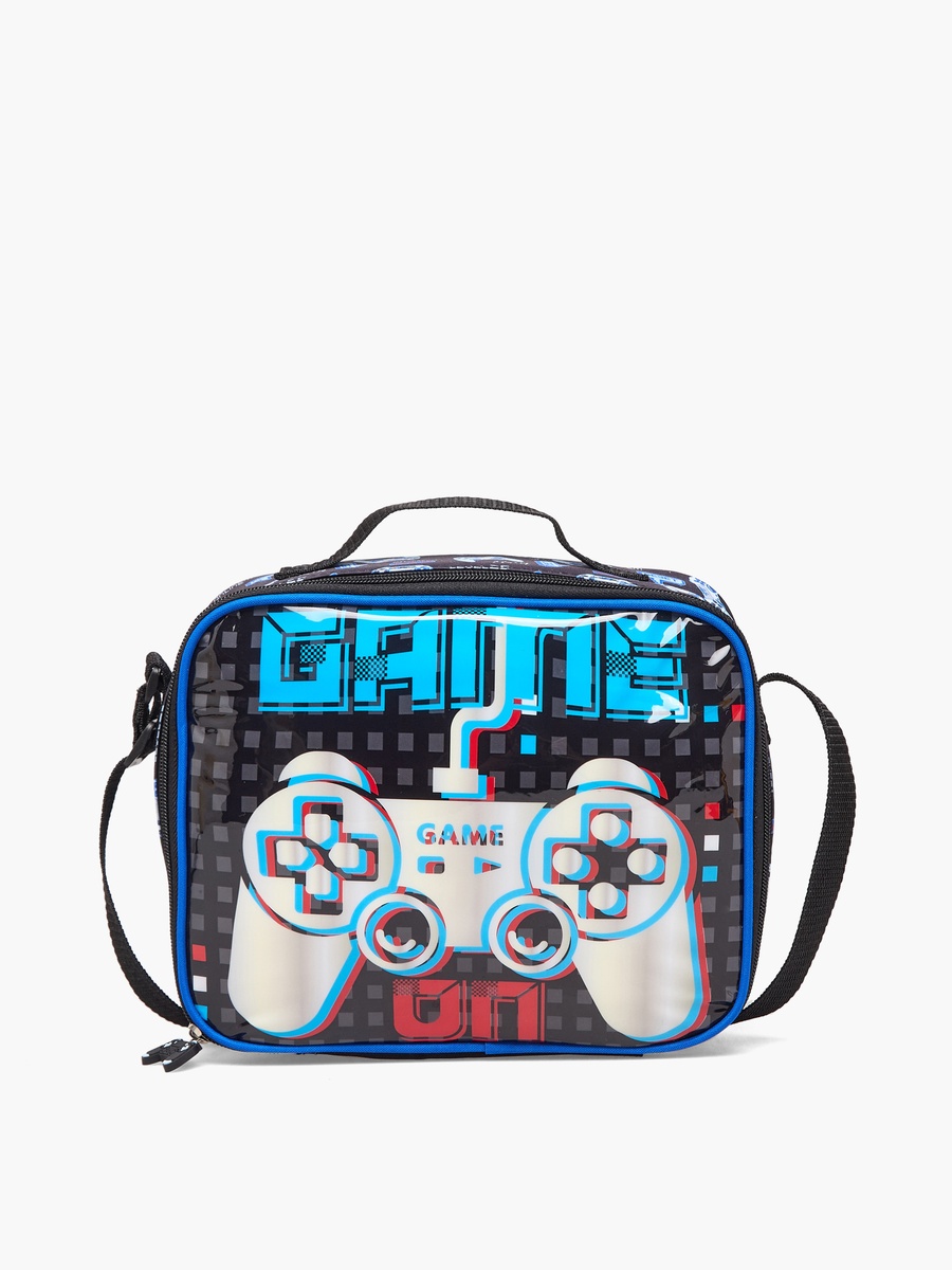 Game Print 5-Piece School Trolley Bag Set with Lunch Bag - 16 inches