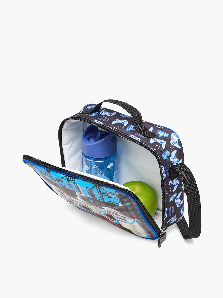 Game Print 5-Piece School Trolley Bag Set with Lunch Bag - 16 inches
