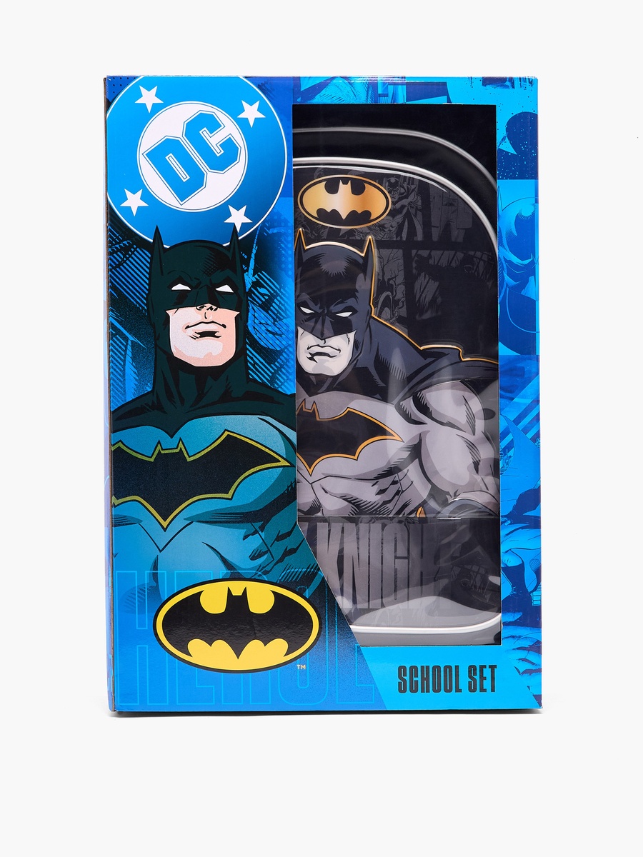 Batman Print 5-Piece School Trolley Bag Set with  Lunch Bag - 16 inches