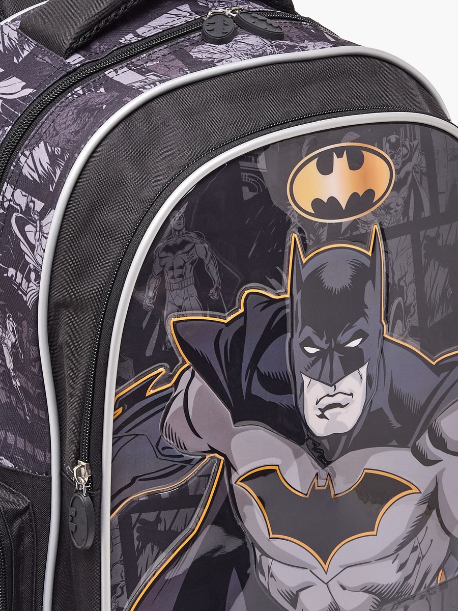 Batman Print 5-Piece School Trolley Bag Set with  Lunch Bag - 16 inches