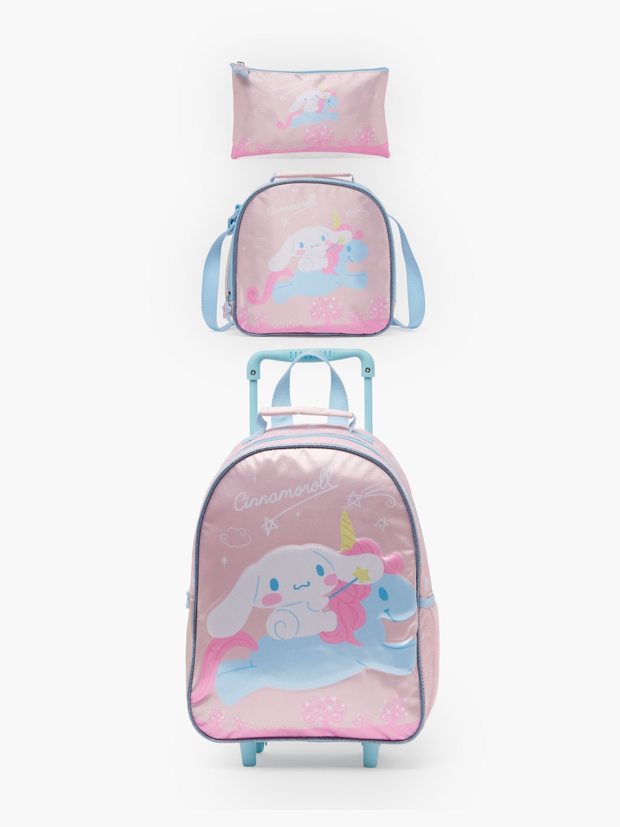 Cinnamoroll 3-Piece School Trolley Bag Set with Lunch Bag - 14 inches