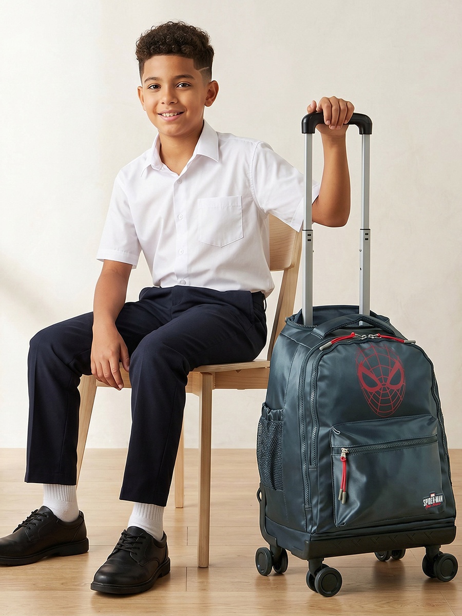 Spider-Man Print Trolley Bag with Adjustable Straps - 18 inches