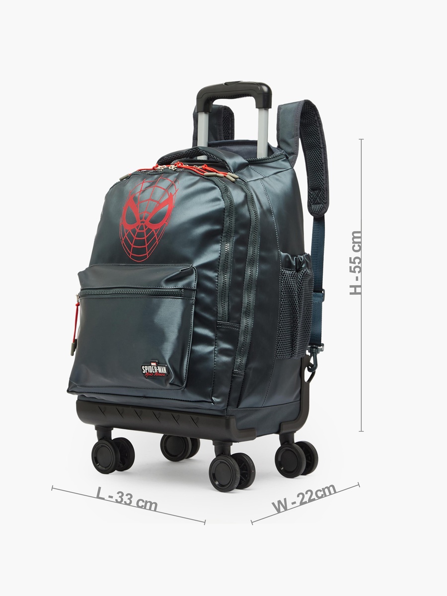 Spider-Man Print Trolley Bag with Adjustable Straps - 18 inches