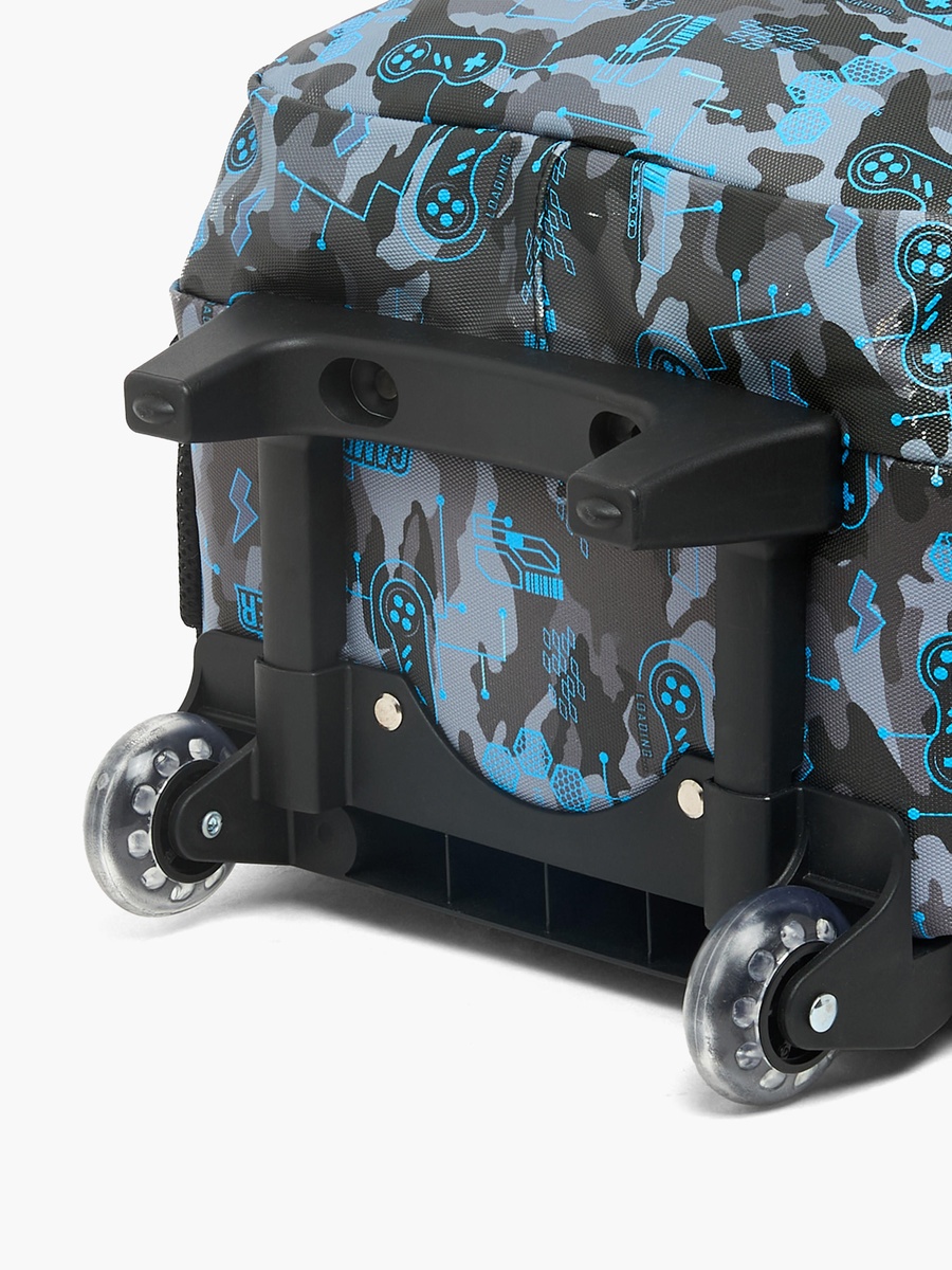 Cyber Tiger Print Trolley Bag with Durable Wheels - 16 inches