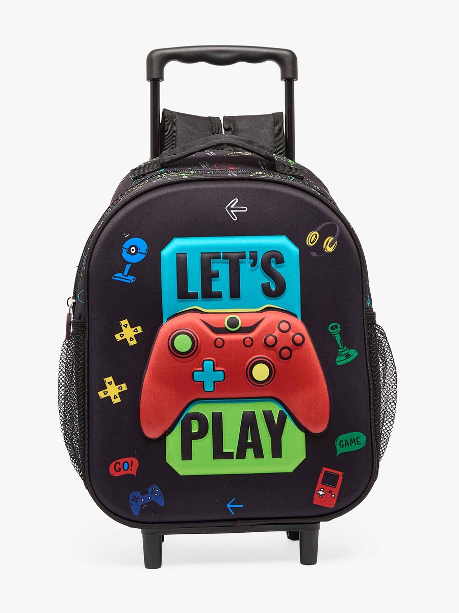 Gaming Print Trolley Bag with Wheels - 14 inches
