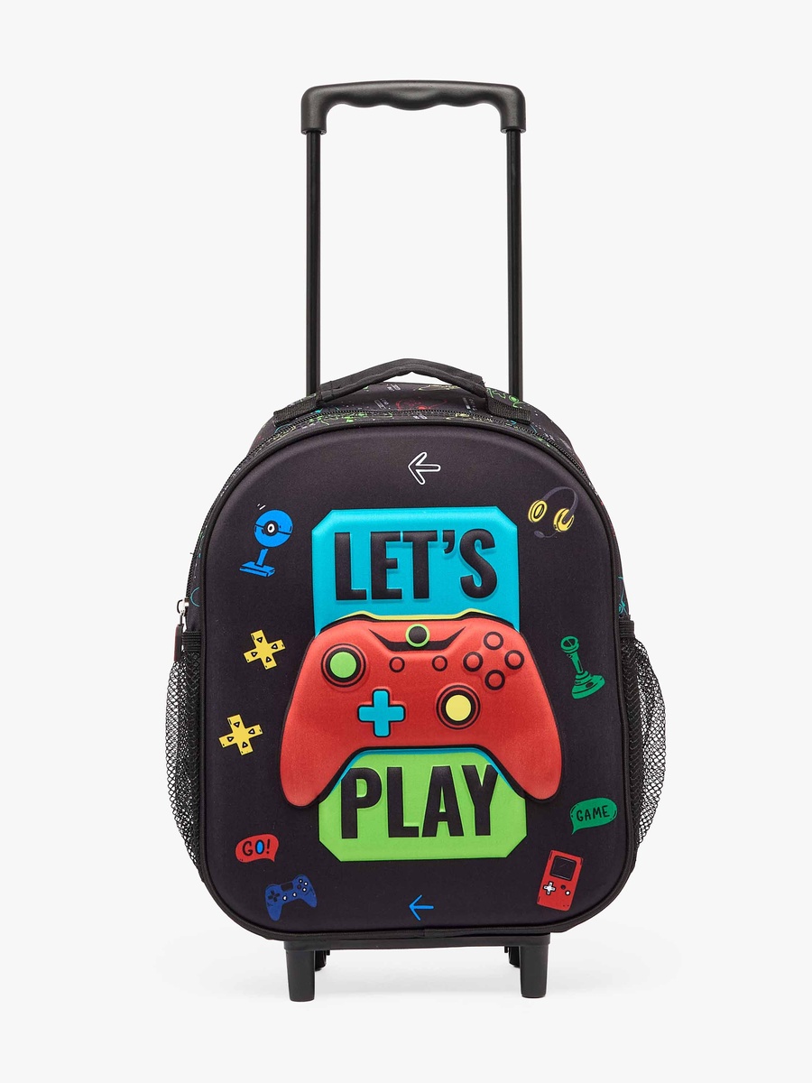 Gaming Print Trolley Bag with Wheels - 14 inches