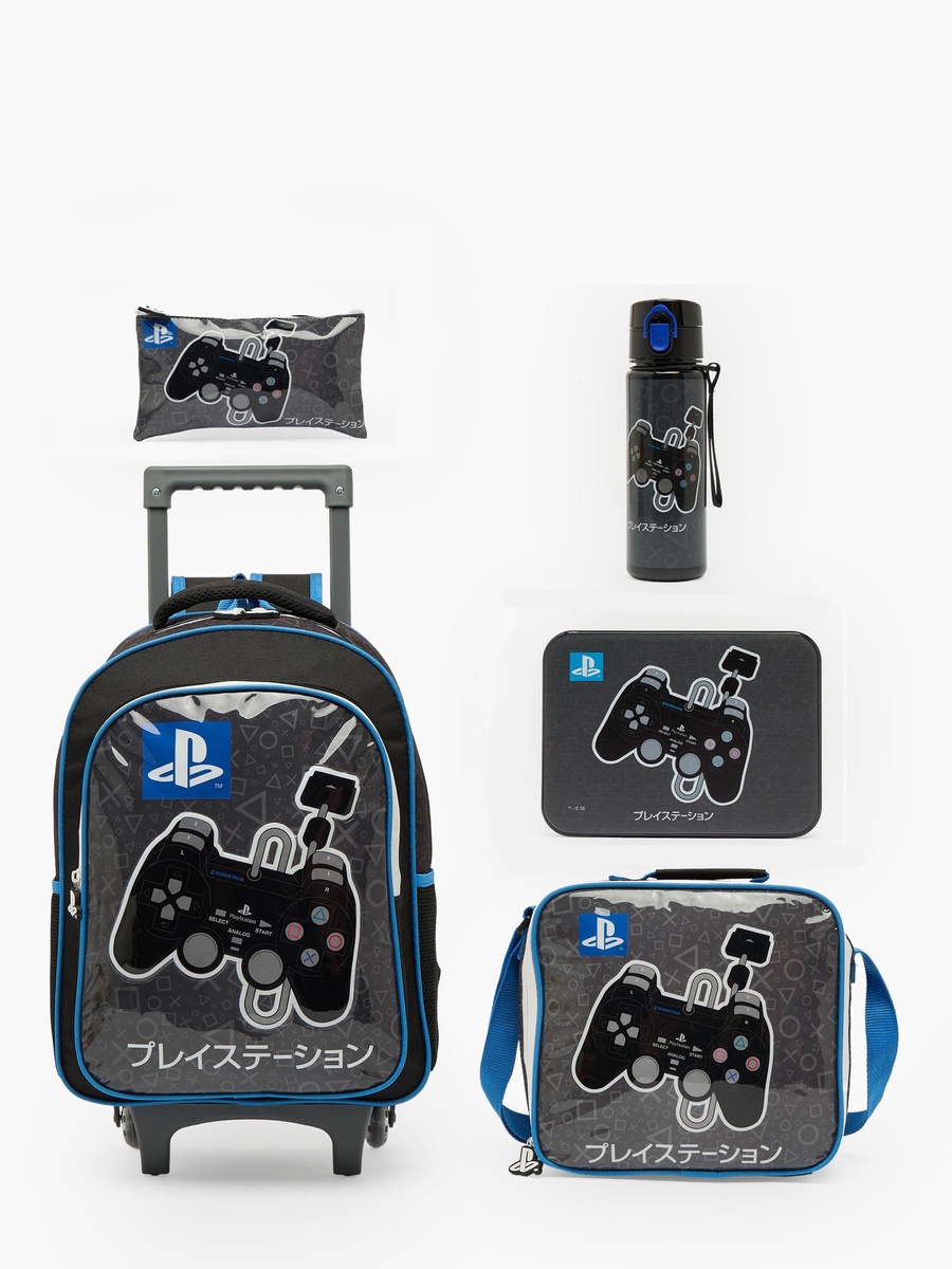 Print 5-Piece School Trolley Bag Set with Lunch Bag - 16 inches