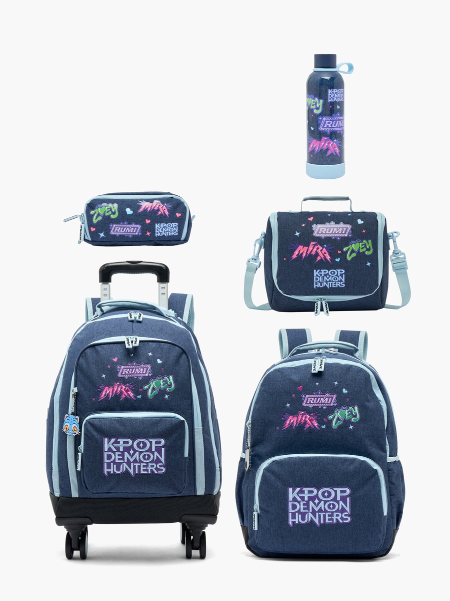KPop Demon Hunters Print Trolley Bag Retractable Handle - 18 inches