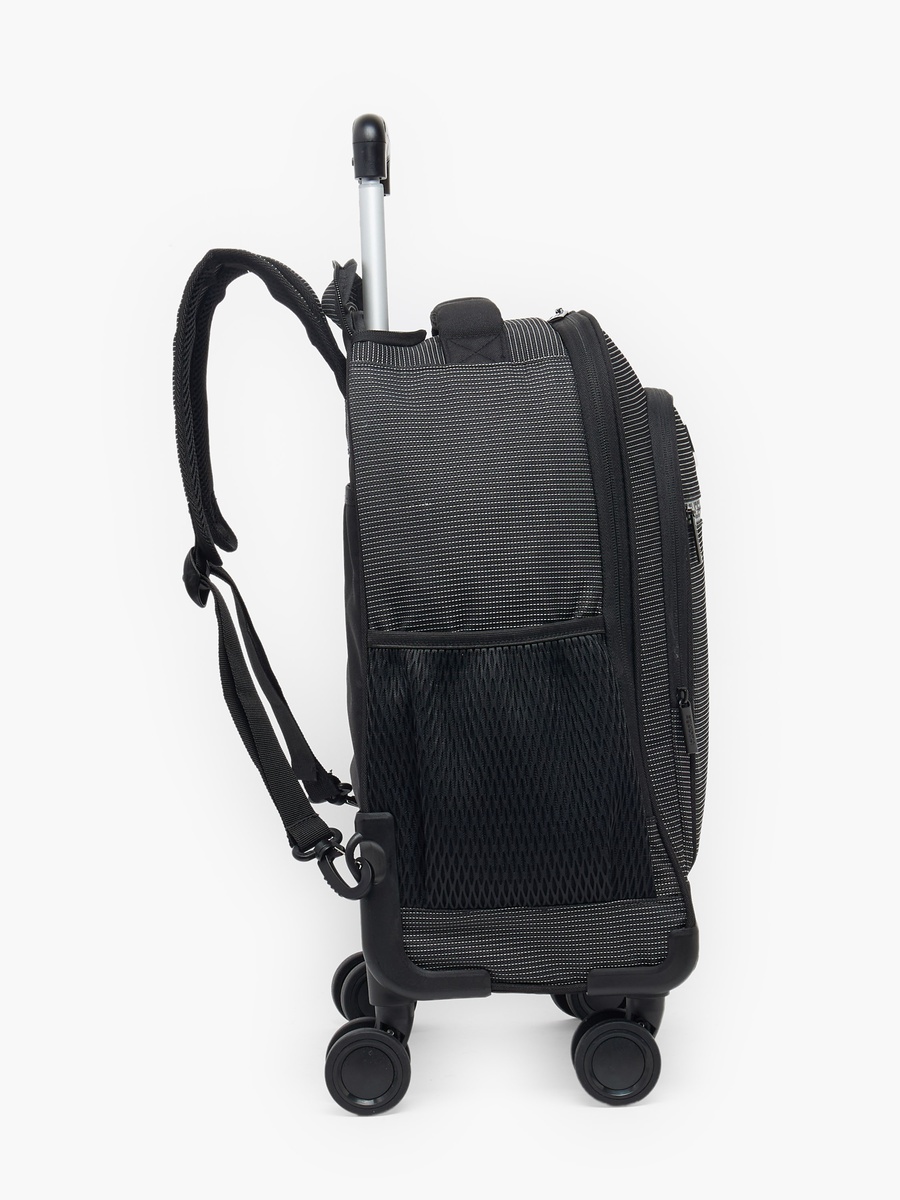 Logo Textured Trolley Bag with Durable Wheels - 18 inches
