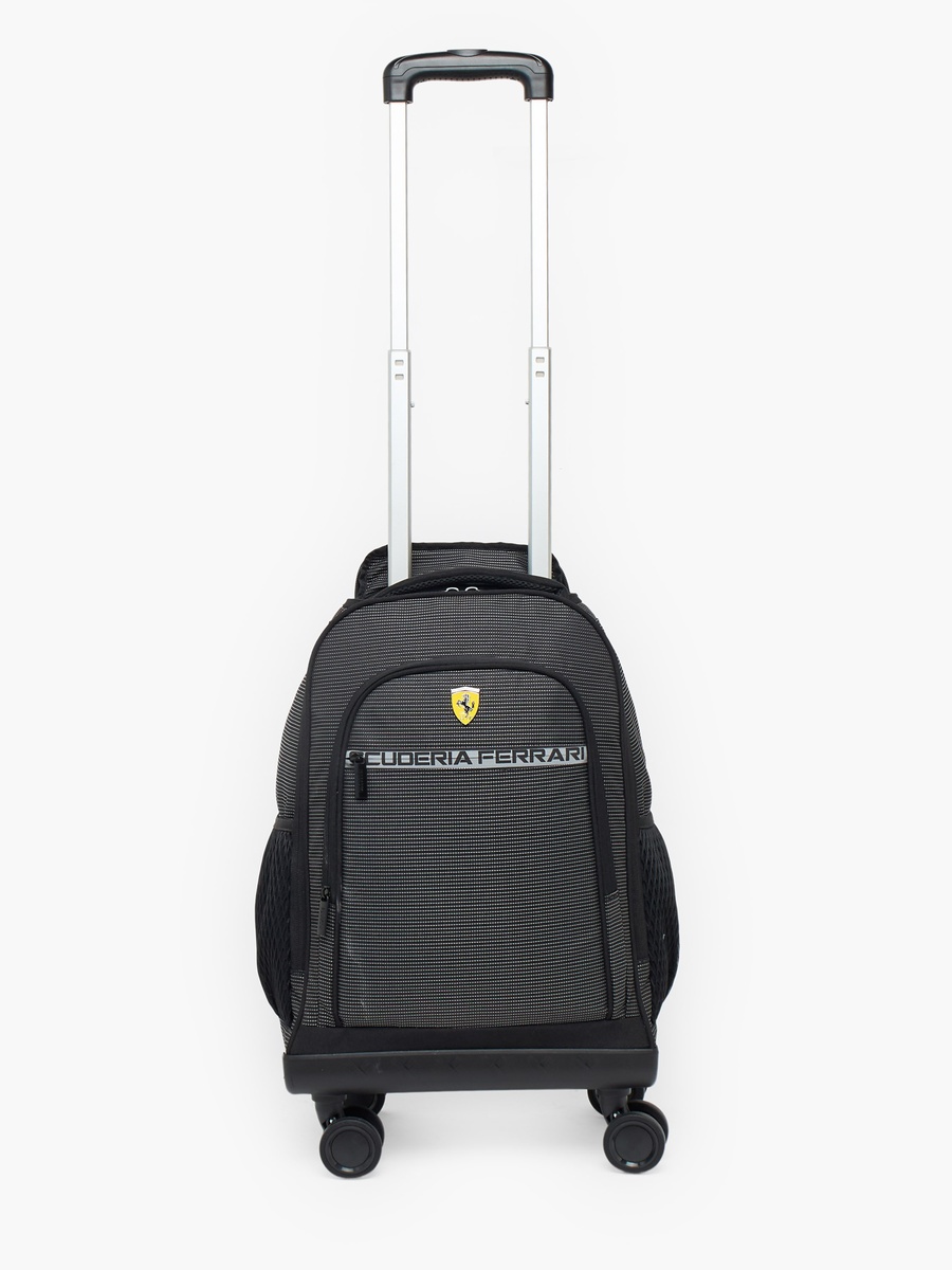 Logo Textured Trolley Bag with Durable Wheels - 18 inches