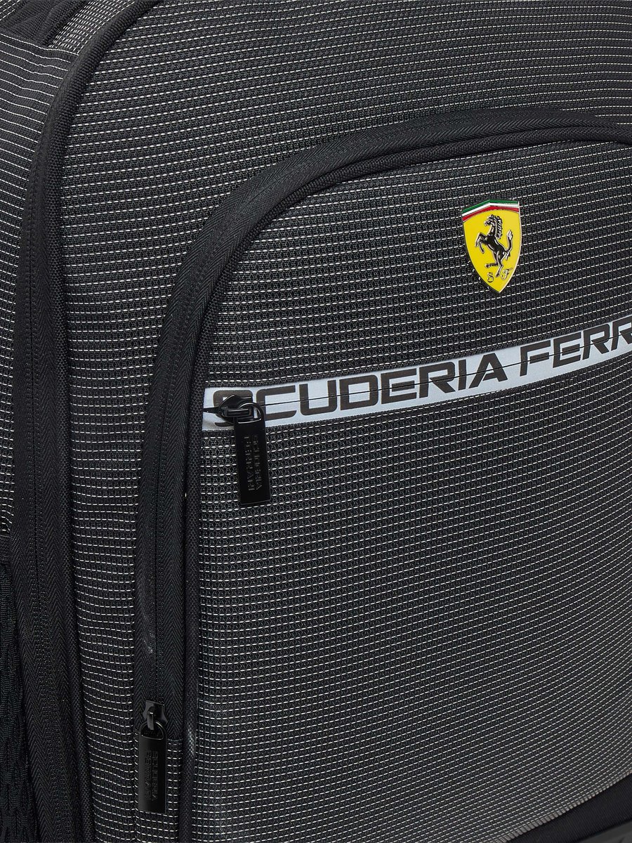 Logo Textured Trolley Bag with Durable Wheels - 18 inches