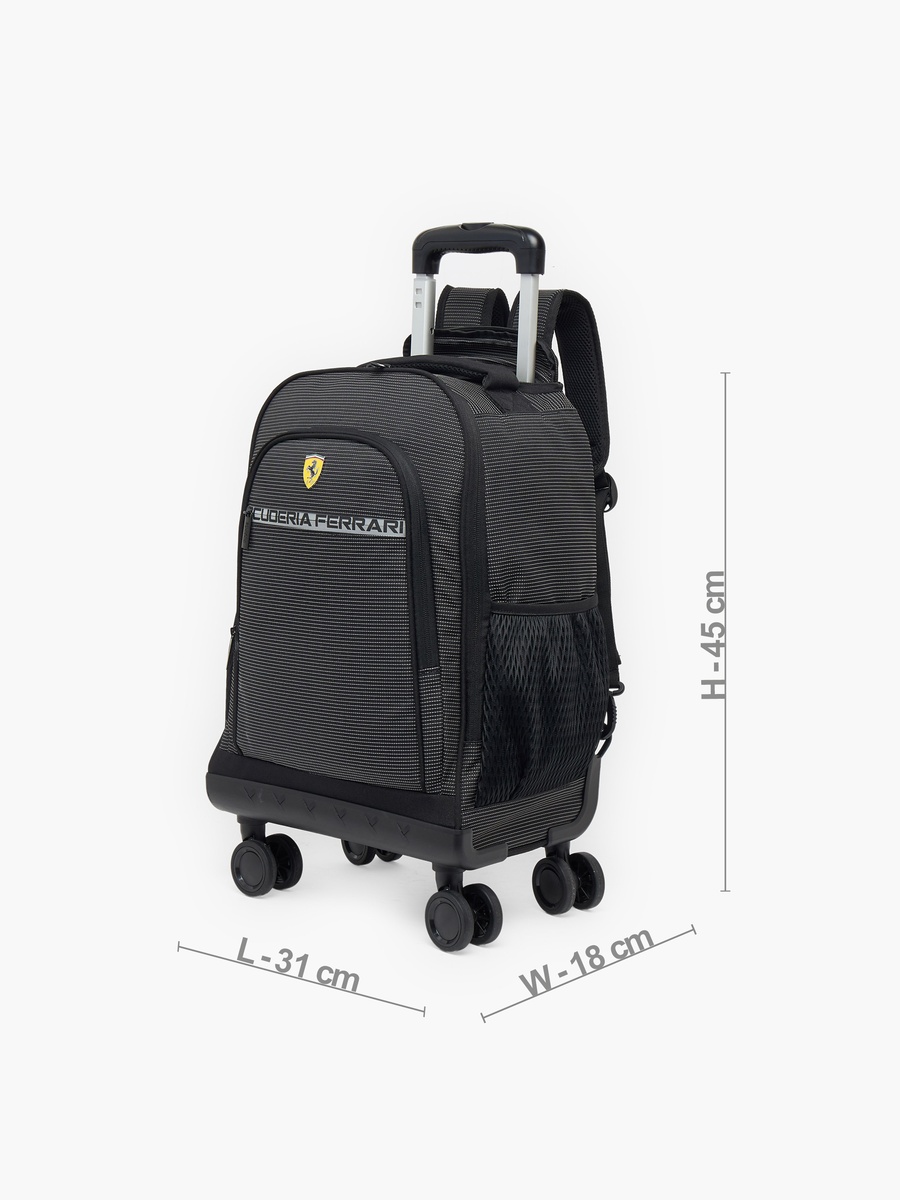 Logo Textured Trolley Bag with Durable Wheels - 18 inches