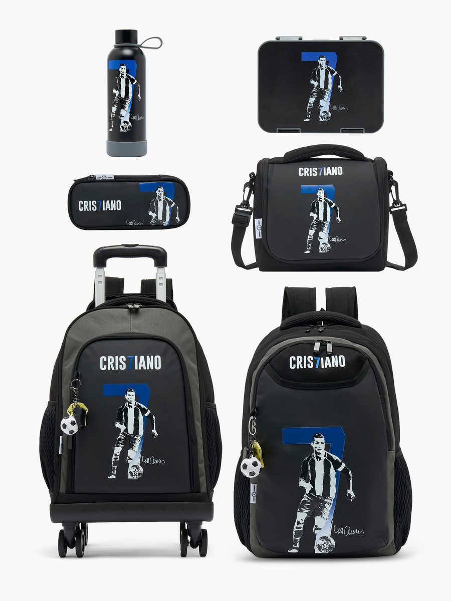 Cristiano Print Trolley Bag Retractable Handle - 16 inches