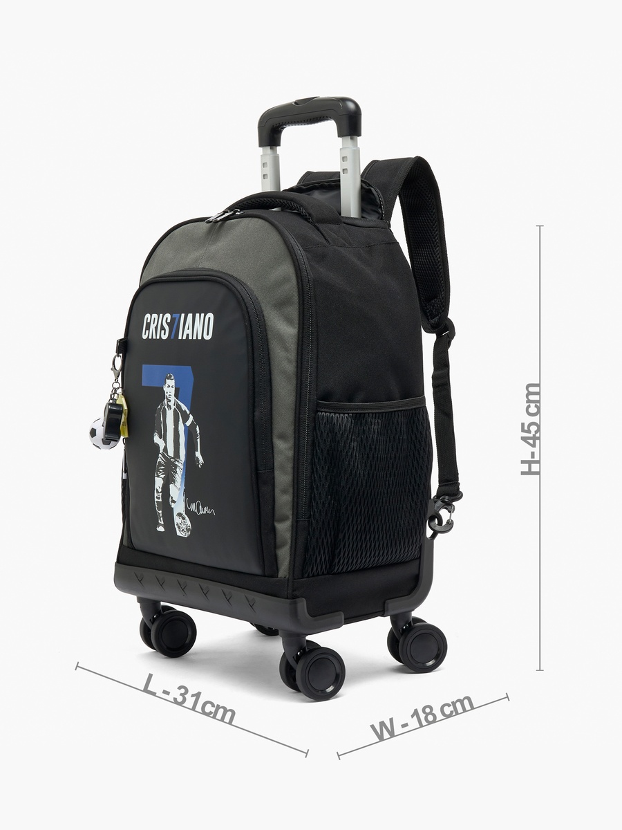 Cristiano Print Trolley Bag Retractable Handle - 16 inches