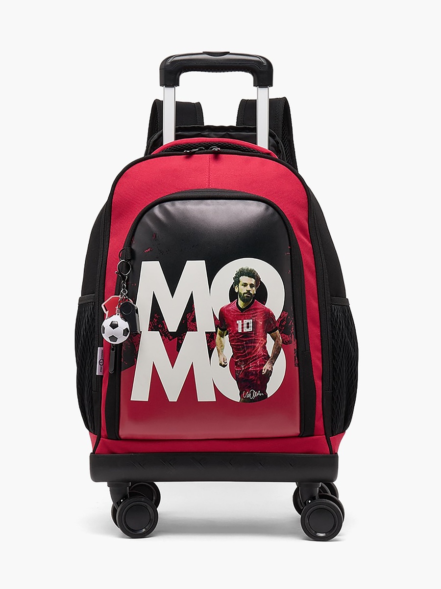 Mo Salah Print Trolley Bag with Durable Wheels - 18 inches
