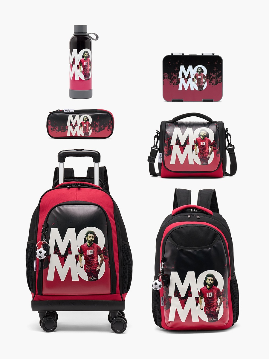 Mo Salah Print Trolley Bag with Durable Wheels - 18 inches