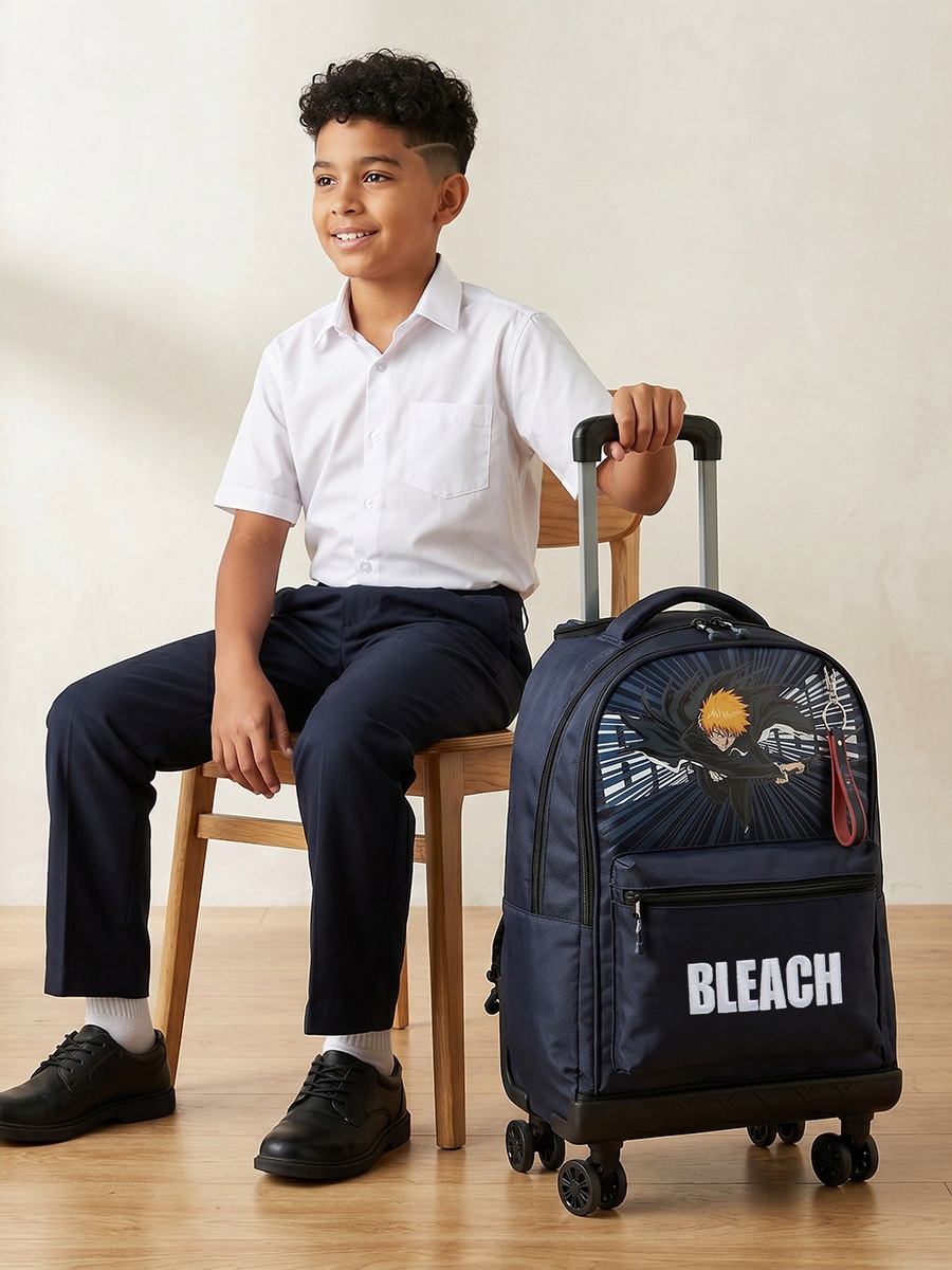 Bleach Print Trolley Bag with Padded Straps - 18 inches