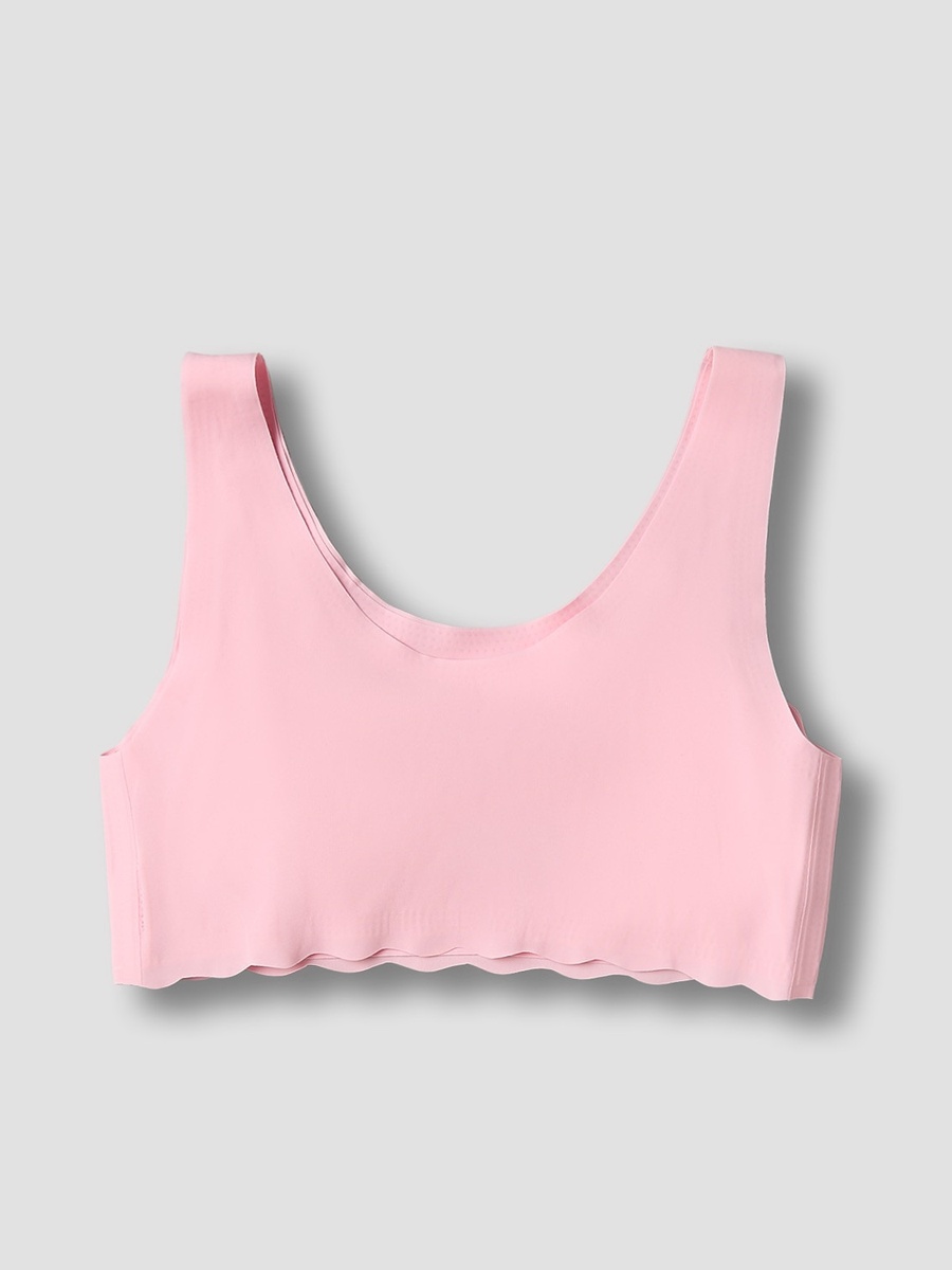 Cotton Trainer Bra with Scallop Hem
