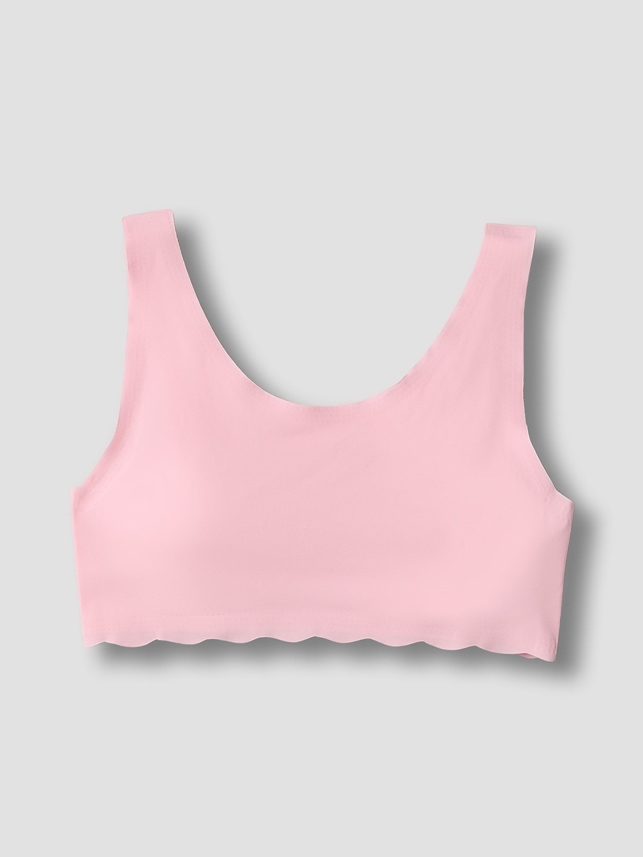 Cotton Trainer Bra with Scallop Hem
