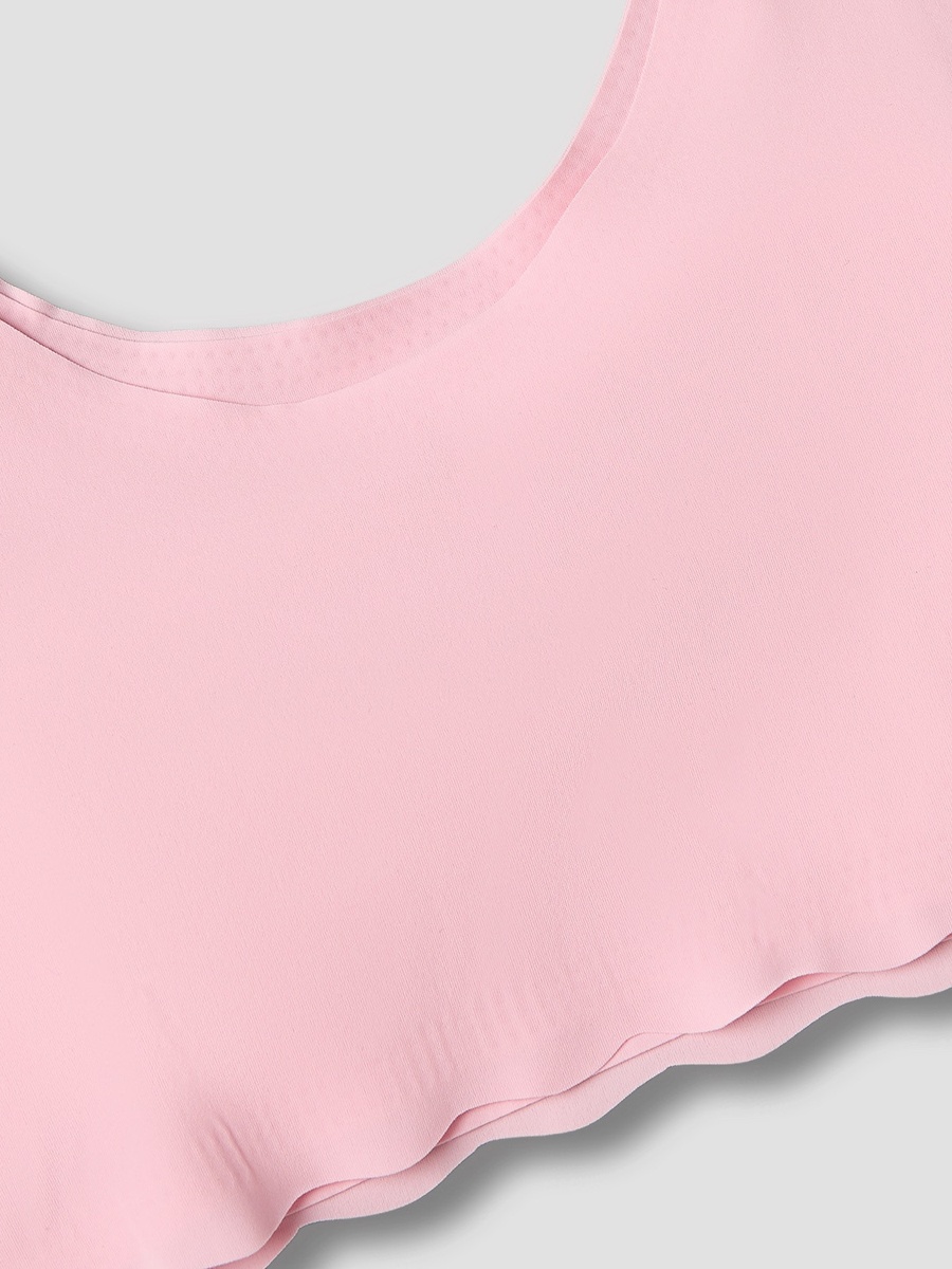 Cotton Trainer Bra with Scallop Hem