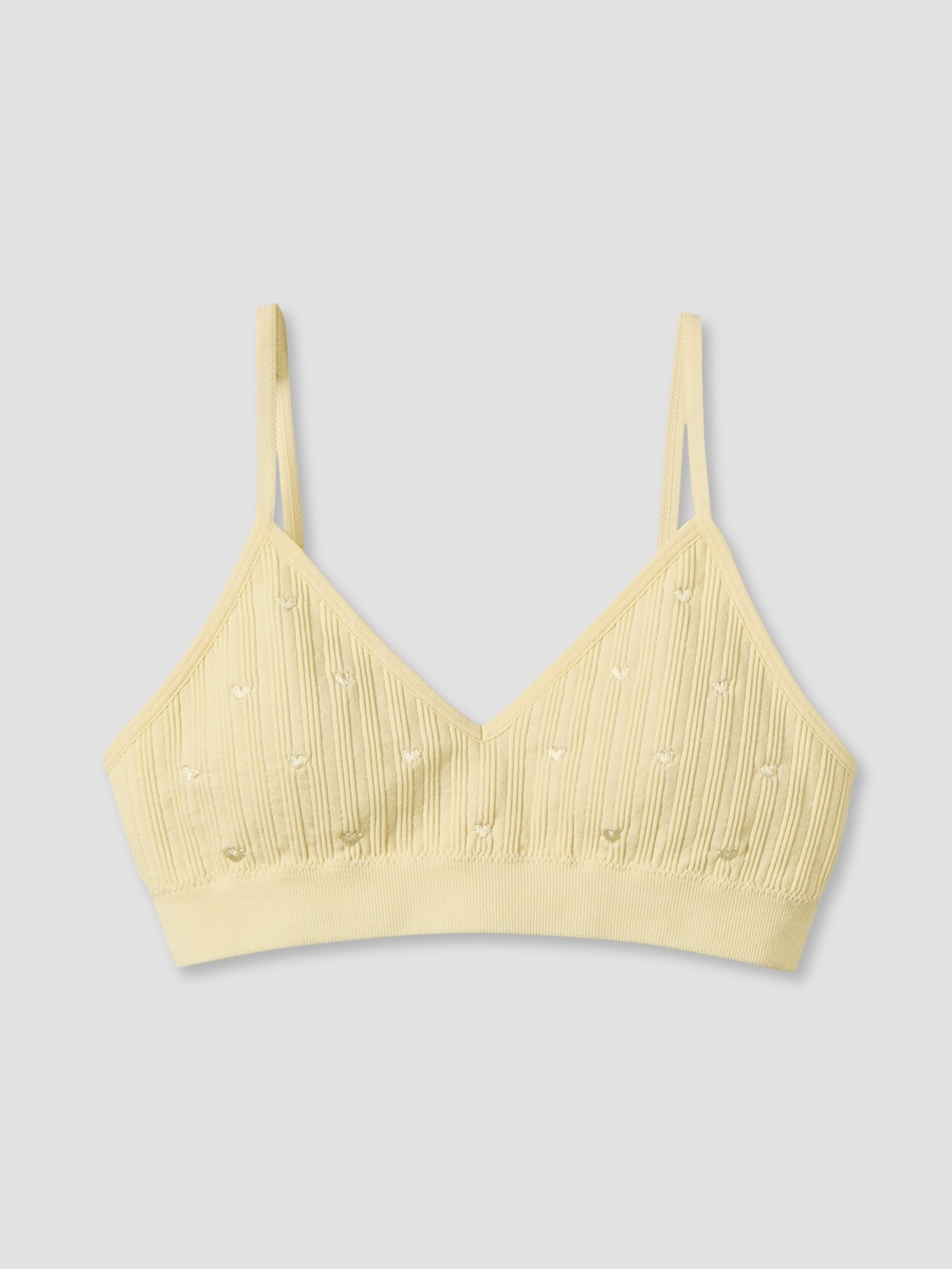 Cotton Trainer Bra with Heart Embroidery