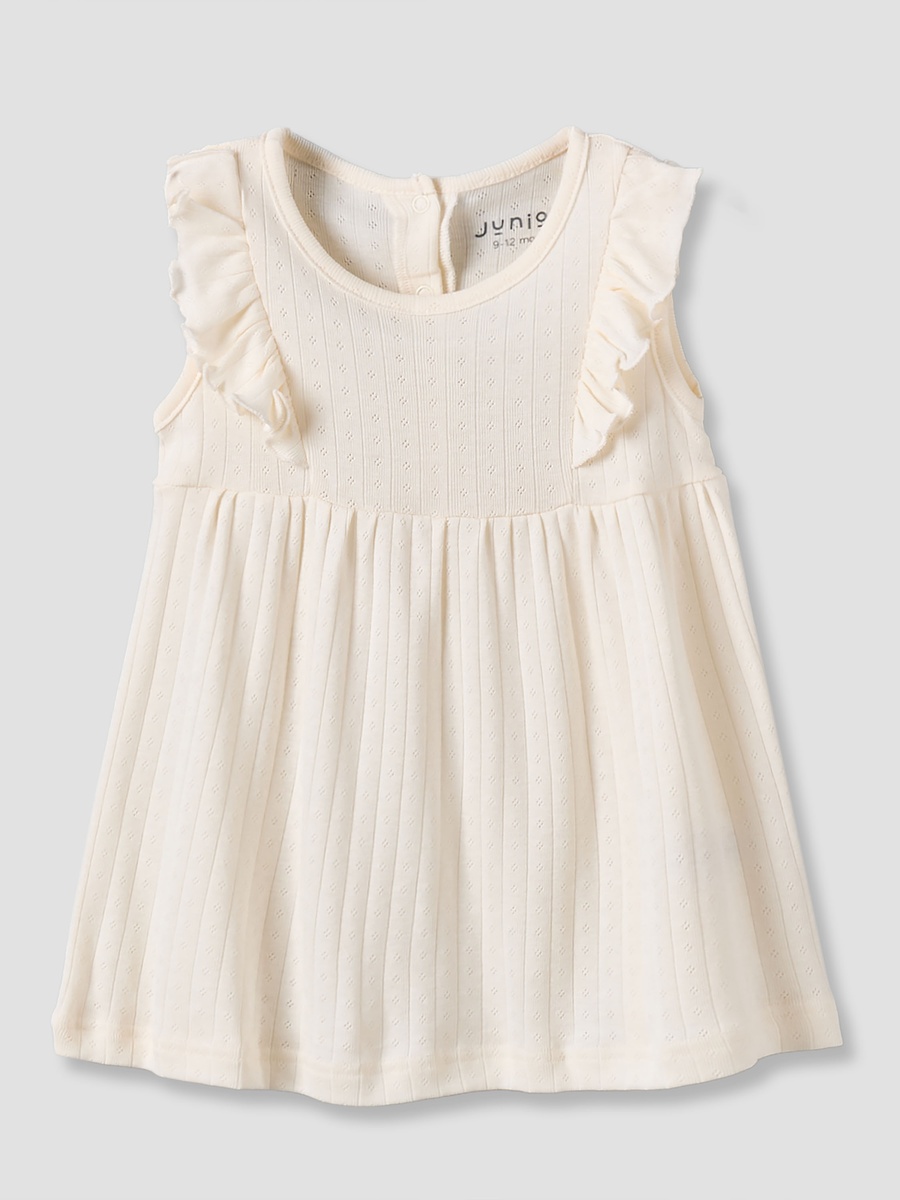 Pack of 2 Round Neck Knee Length Dress with Snap Button Closure