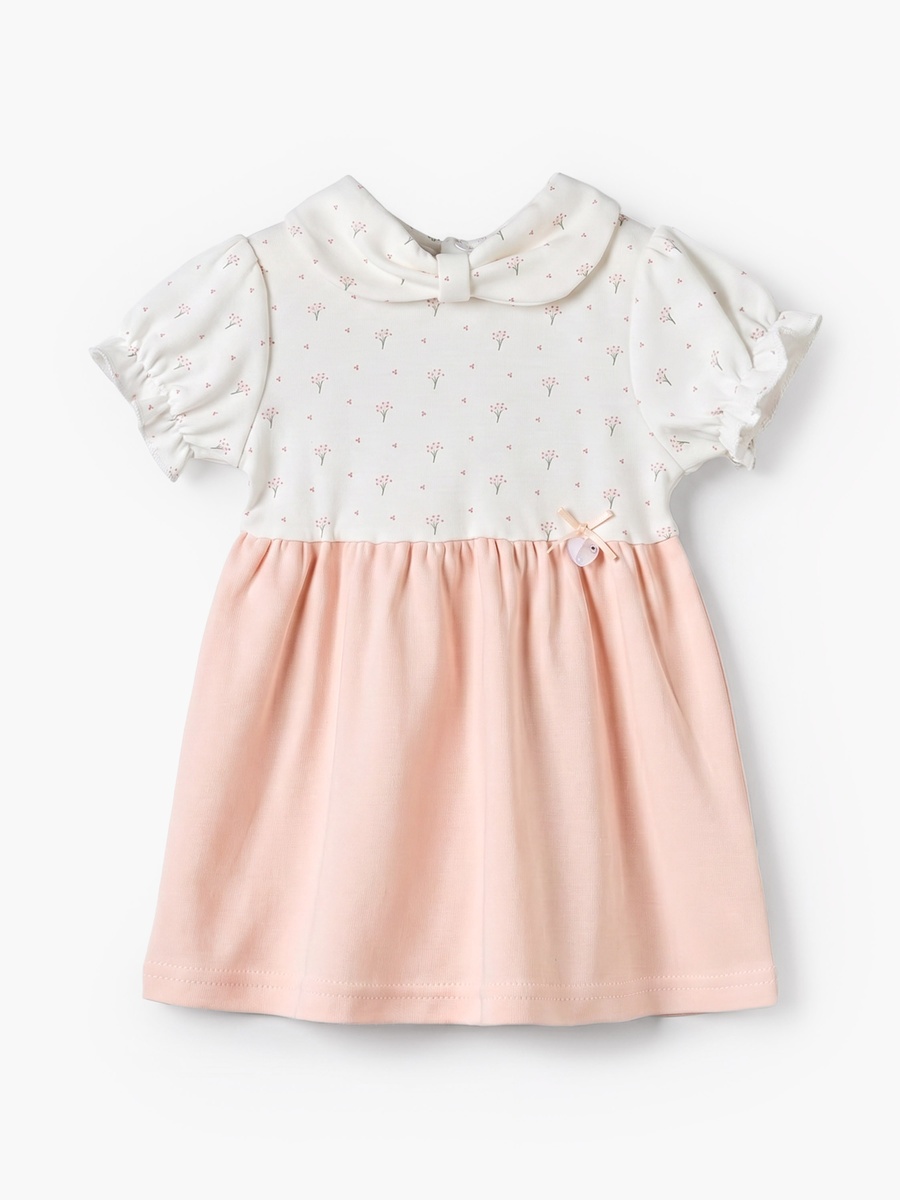 Round Neck Short Sleeves Knee Length A-Line Dress with Floral Print
