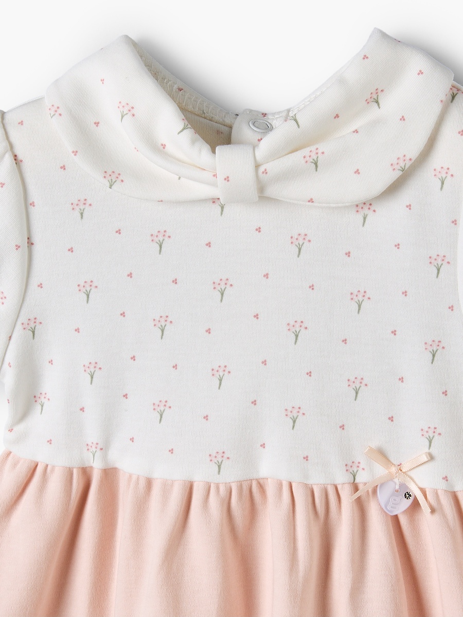 Round Neck Short Sleeves Knee Length A-Line Dress with Floral Print