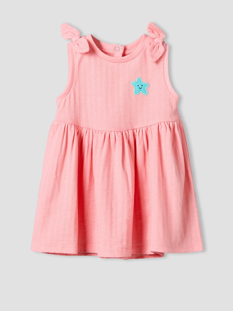 Pack of 2 Round Neck Sleeveless Knee Length Dress with Star Print