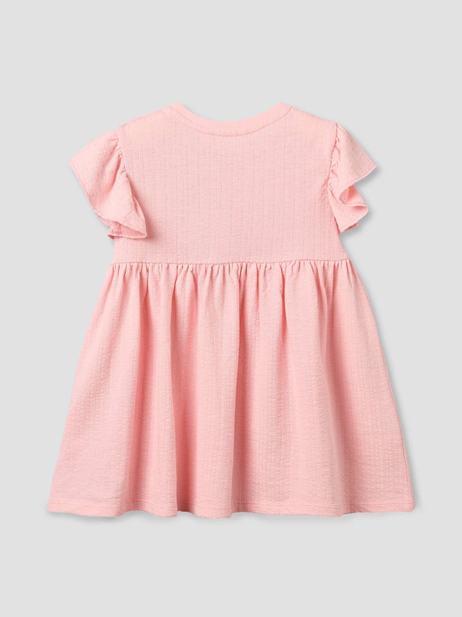 Round Neck Short Sleeves Knee Length Dress with Bow Detail