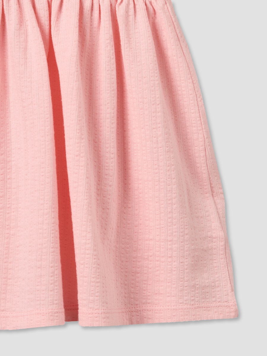 Round Neck Short Sleeves Knee Length Dress with Bow Detail