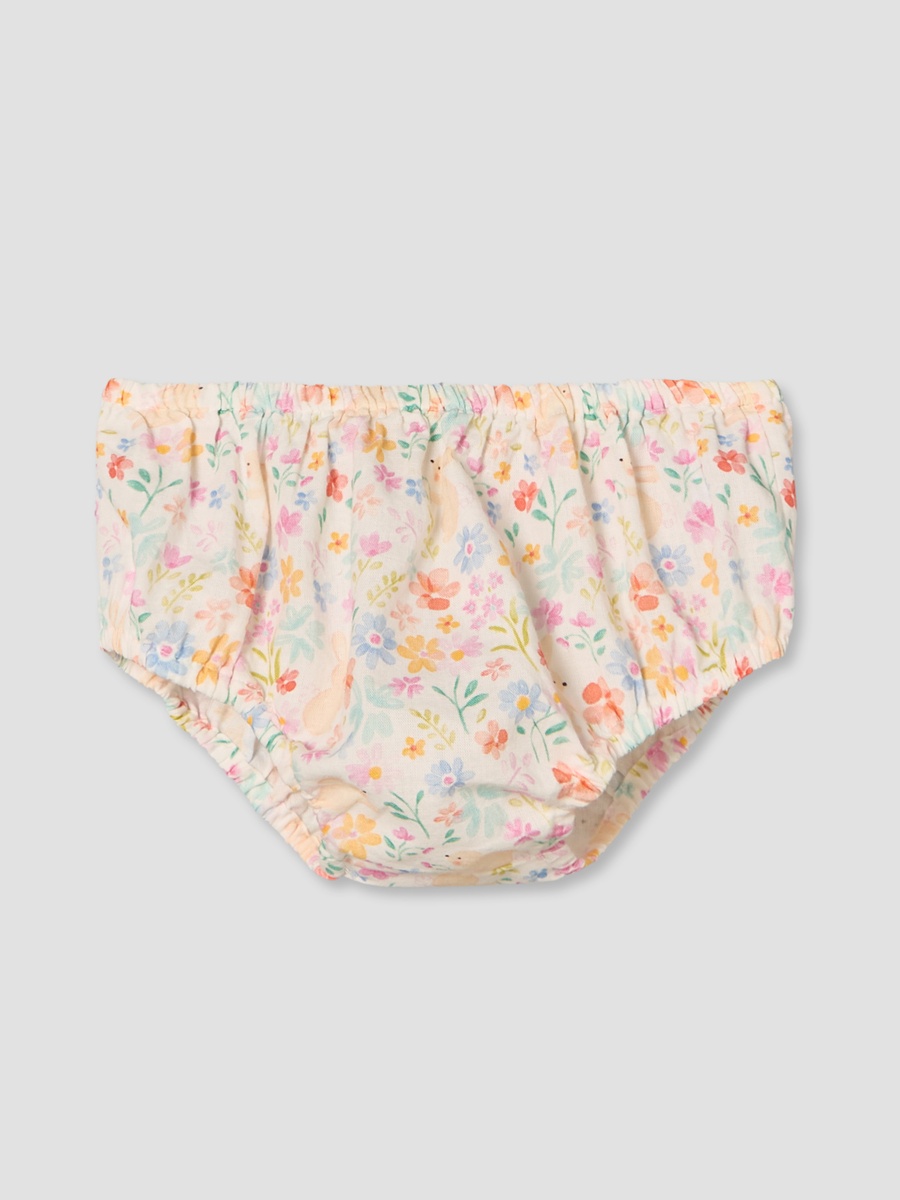 Round Neck Short Sleeves Knee Length A-Line Dress with Bloomers