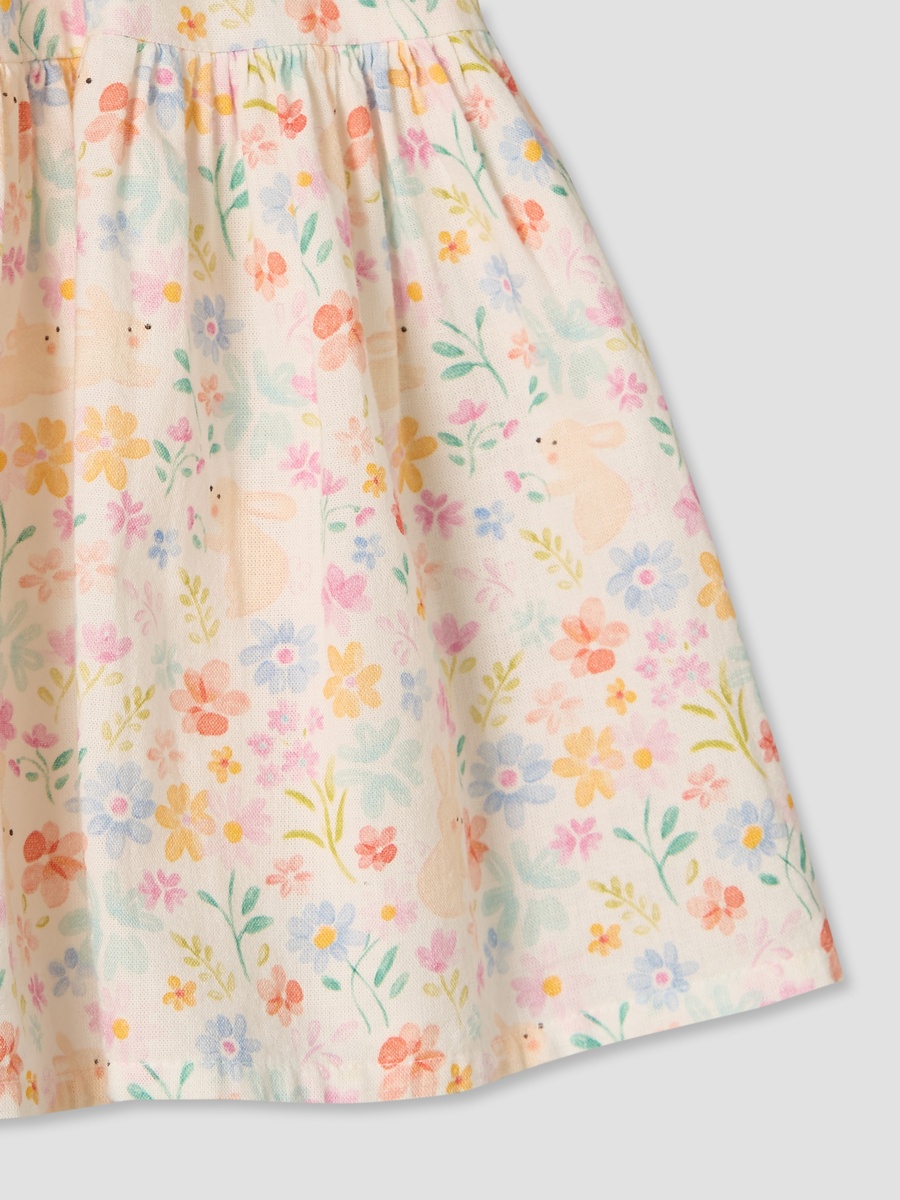 Round Neck Short Sleeves Knee Length A-Line Dress with Bloomers