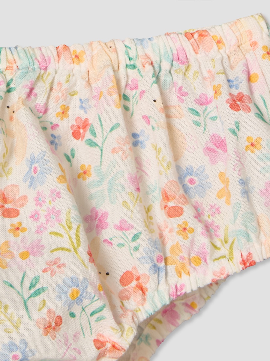 Round Neck Short Sleeves Knee Length A-Line Dress with Bloomers