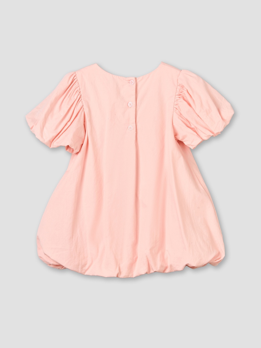 Round Neck Short Sleeves Knee Length A-Line Dress with Bow Detail