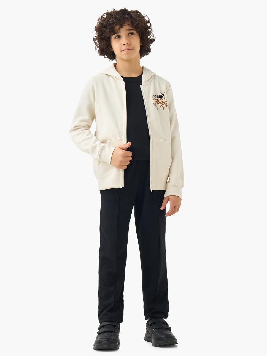 Boys Cotton Hooded Neck Sweatshirt with Zip Closure and Long Sleeves