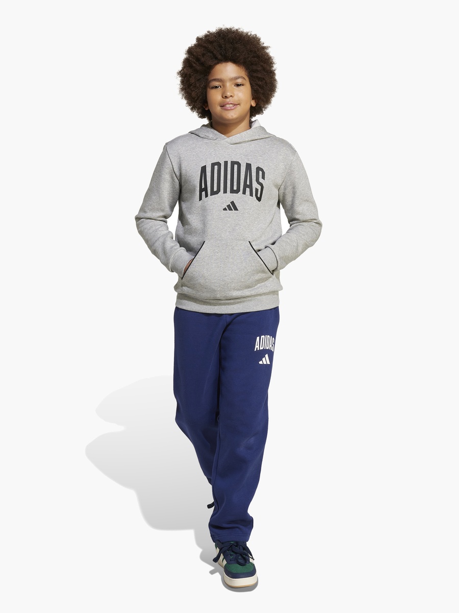 Boys Hooded Sweatshirt with Logo Print and Long Sleeves