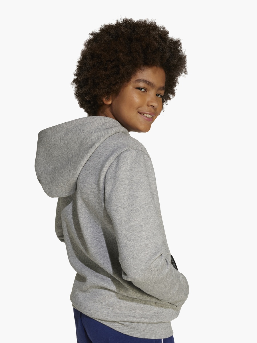 Boys Hooded Sweatshirt with Logo Print and Long Sleeves