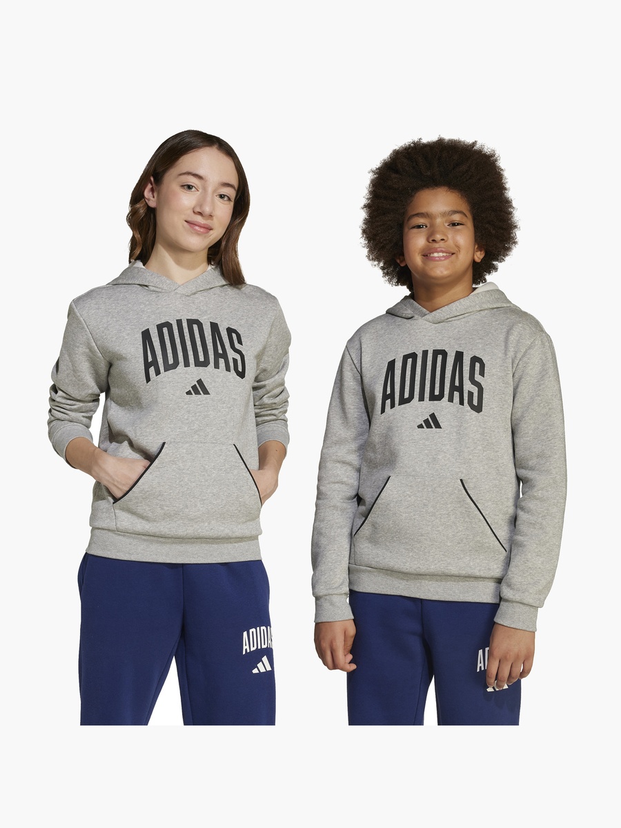 Boys Hooded Sweatshirt with Logo Print and Long Sleeves