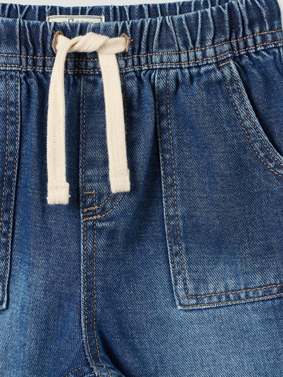 Mid-Rise Jeans with Elasticated Drawstring