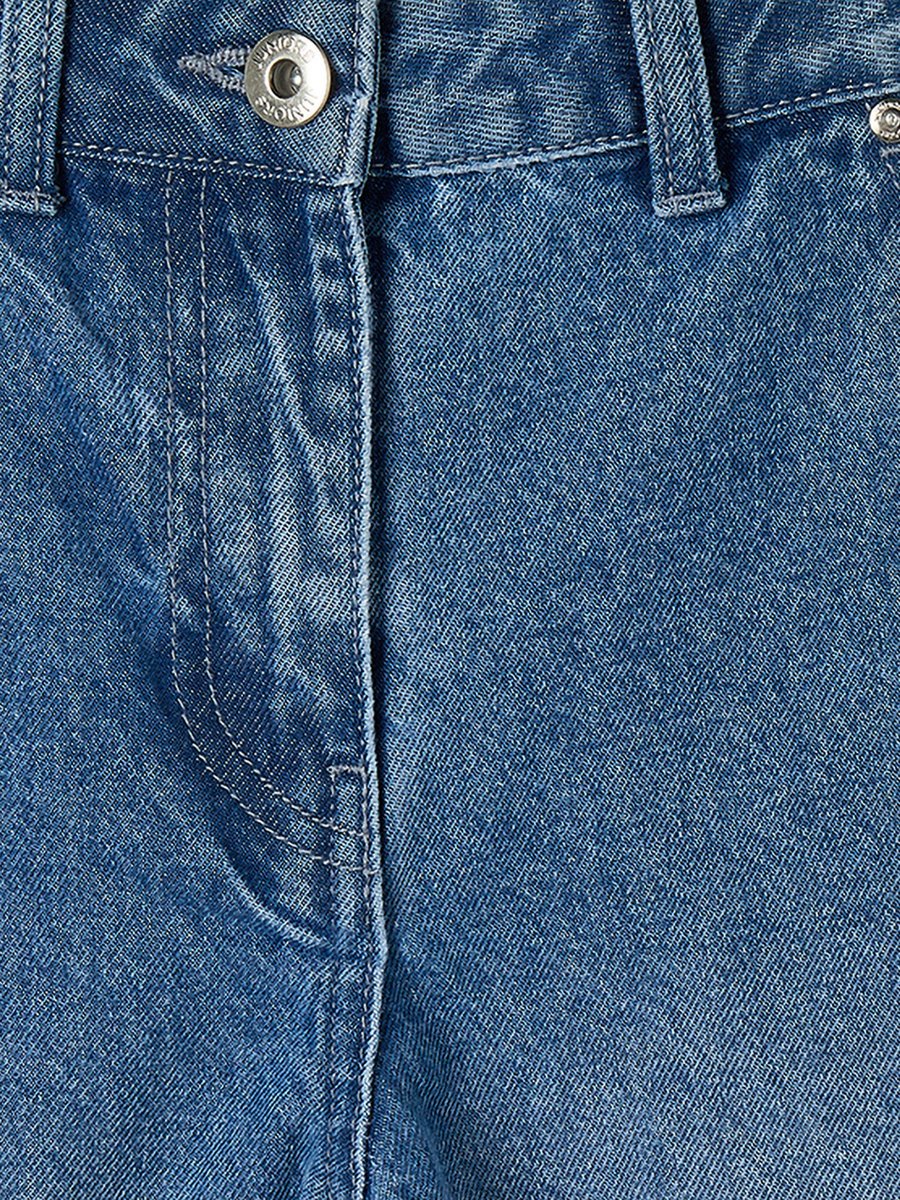 Button Closure Regular Fit Jeans with Pockets